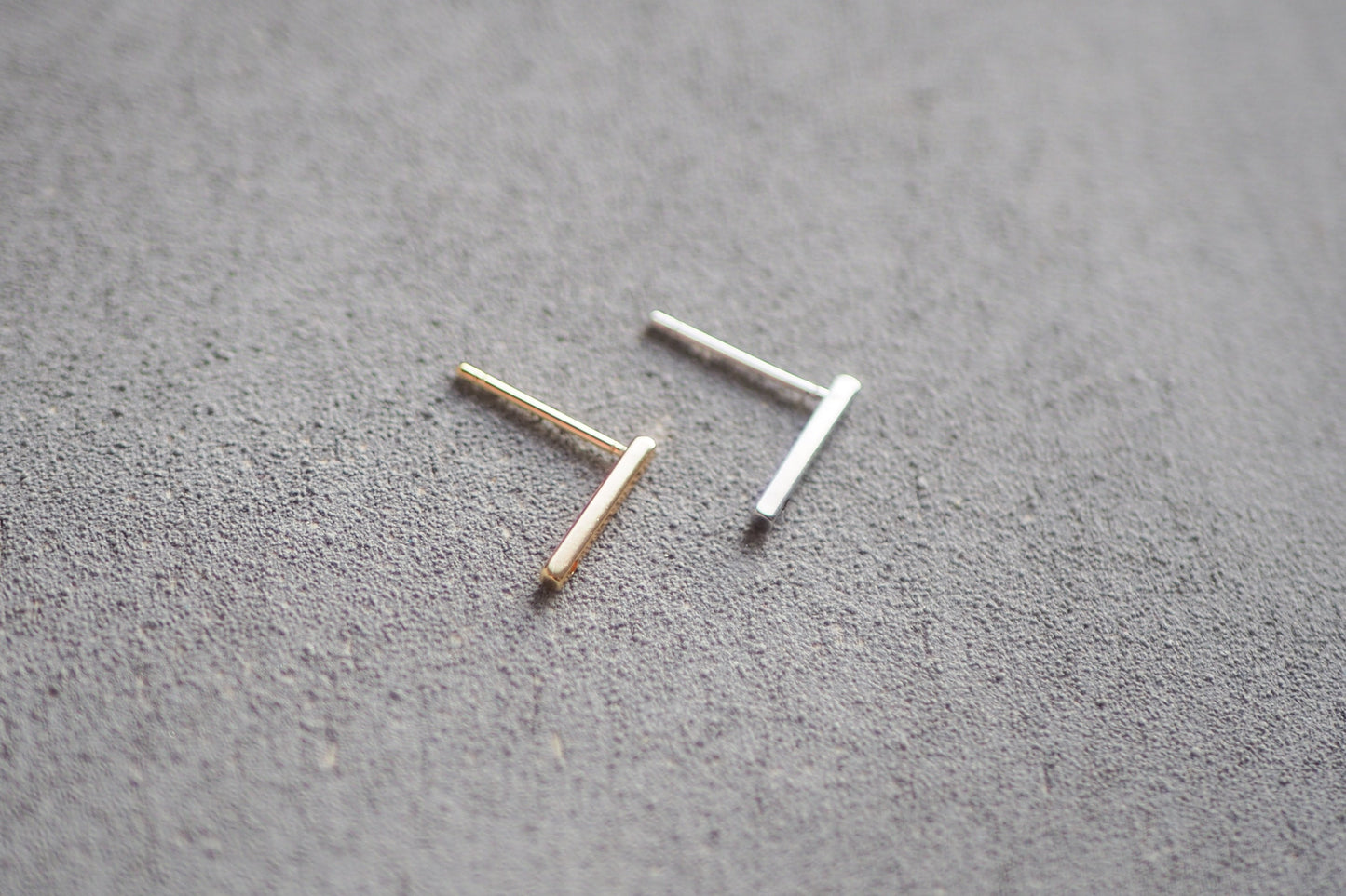5 Paar Stab-Ohrstecker aus Messing, echt vergoldet o. platiniert, Gold oder Silber, minimalisch, modern, zeitlos, Schmuckzubehör Ohrringe