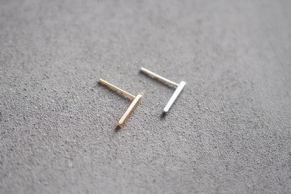 5 Paar Stab-Ohrstecker aus Messing, echt vergoldet o. platiniert, Gold oder Silber, minimalisch, modern, zeitlos, Schmuckzubehör Ohrringe