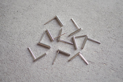 5 Paar Stab-Ohrstecker aus Messing, echt vergoldet o. platiniert, Gold oder Silber, minimalisch, modern, zeitlos, Schmuckzubehör Ohrringe