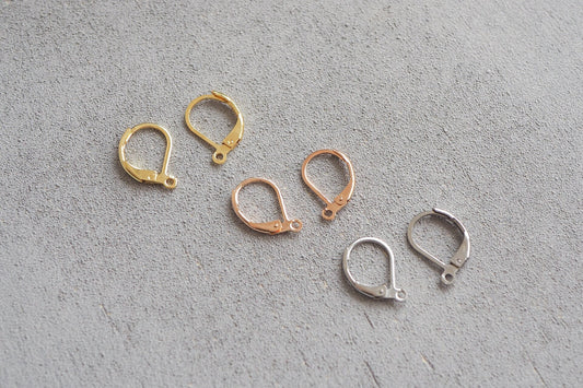 5 Paar Brisuren, Klapp Kreolen Ohrhaken zum Schließen, minimalistisch schlicht in Gold, Silber oder Roségold, Schmuckzubehör