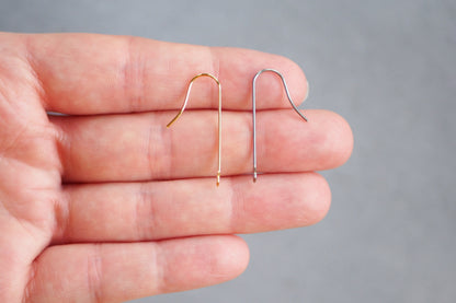 10 Paar lange Ohrhaken mit horizontaler Öse aus Edelstahl, minimalistisch und schlicht in Gold und Silber, Schmuckzubehör