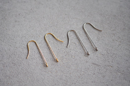 10 Paar lange Ohrhaken mit horizontaler Öse aus Edelstahl, minimalistisch und schlicht in Gold und Silber, Schmuckzubehör