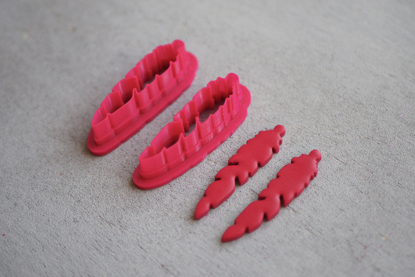 Feder Ausstecher für Polymer Ton (Fimo, Sculpey, Cernit etc), Cutter Werkzeug für Schmuckherstellung mit Polymerton