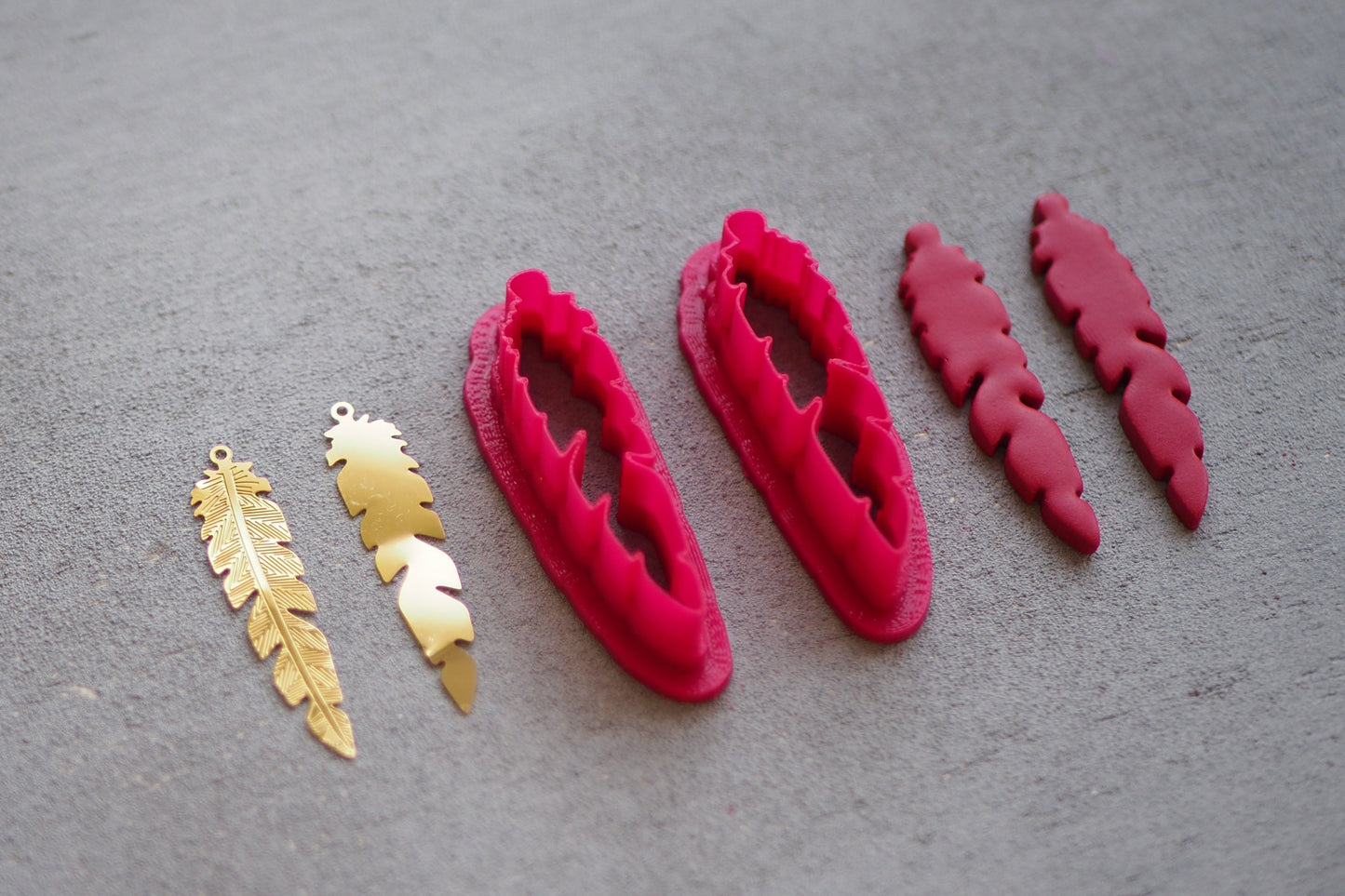 Feder Ausstecher für Polymer Ton (Fimo, Sculpey, Cernit etc), Cutter Werkzeug für Schmuckherstellung mit Polymerton