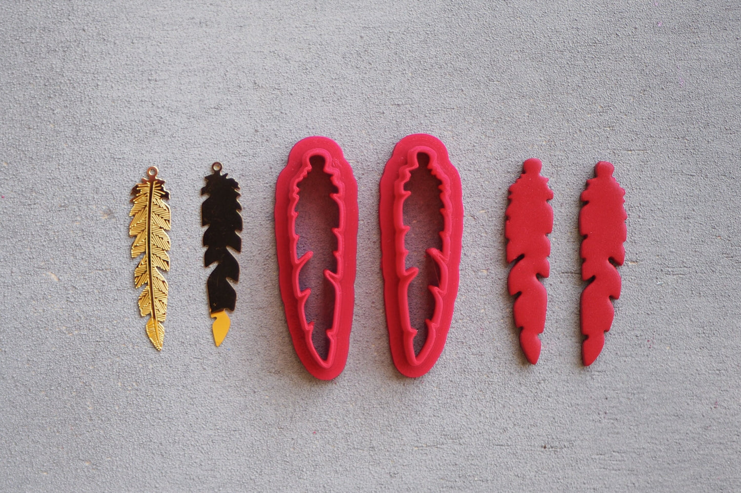 Feder Ausstecher für Polymer Ton (Fimo, Sculpey, Cernit etc), Cutter Werkzeug für Schmuckherstellung mit Polymerton