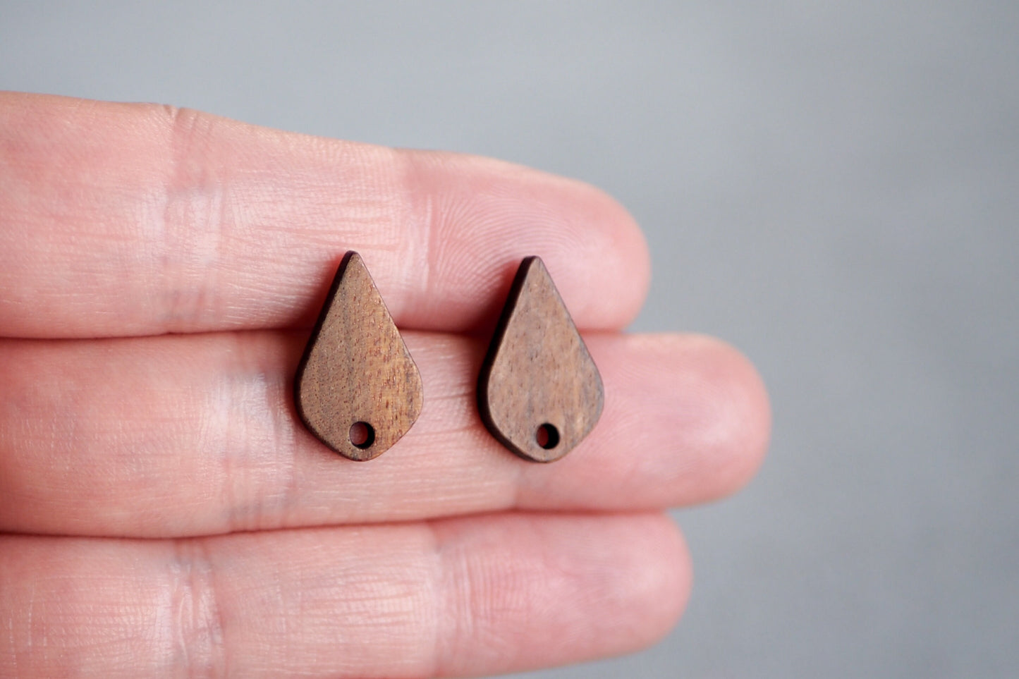 10x Holz Ohrstecker eckige Tropfen, 17mm x 11mm, Schmuckzubehör für DIY Schmuck, Walnuss Holz Ohrringe Ohrschmuck