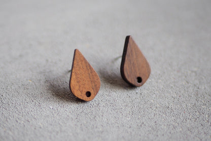 10x Holz Ohrstecker eckige Tropfen, 17mm x 11mm, Schmuckzubehör für DIY Schmuck, Walnuss Holz Ohrringe Ohrschmuck