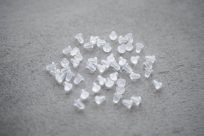 50x Verschlüsse für Ohrstecker, Ohrmutter Stöpsel Poussette Verschluss Nut, Edelstahl, Messing oder Silikon, echt vergoldet, Schmuckzubehör