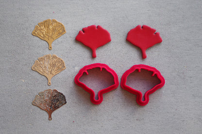 10 Ginkgo Blatt Anhänger aus Messing, 30mm in Gold, Silber oder Roségold, Ginko Baum Pflanze, Charm Schmuckzubehör