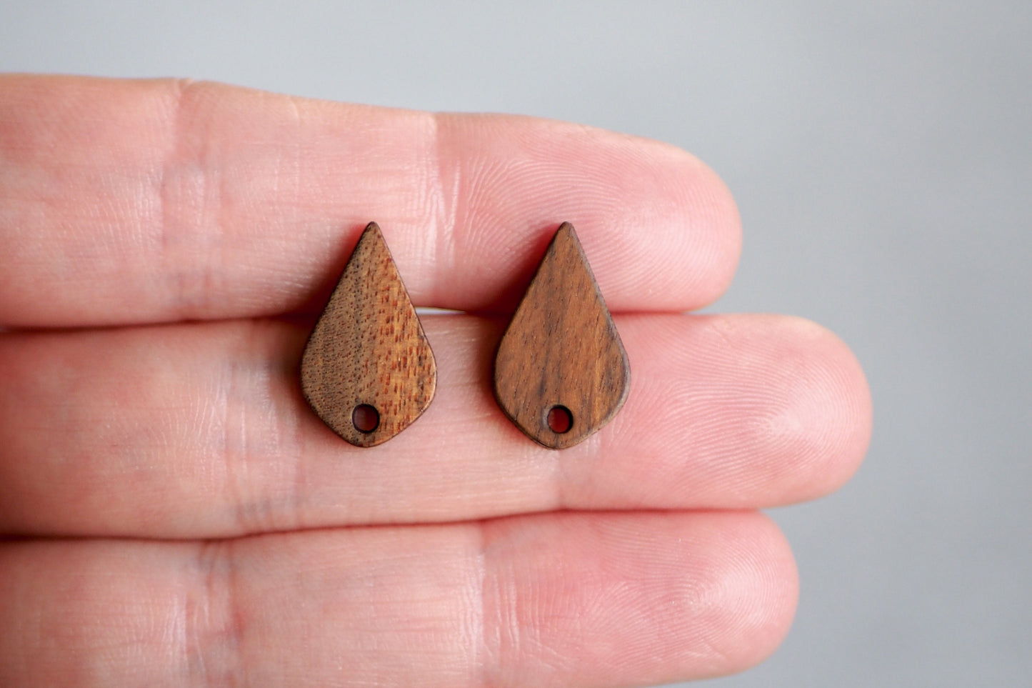 10x Holz Ohrstecker eckige Tropfen, 17mm x 11mm, Schmuckzubehör für DIY Schmuck, Walnuss Holz Ohrringe Ohrschmuck