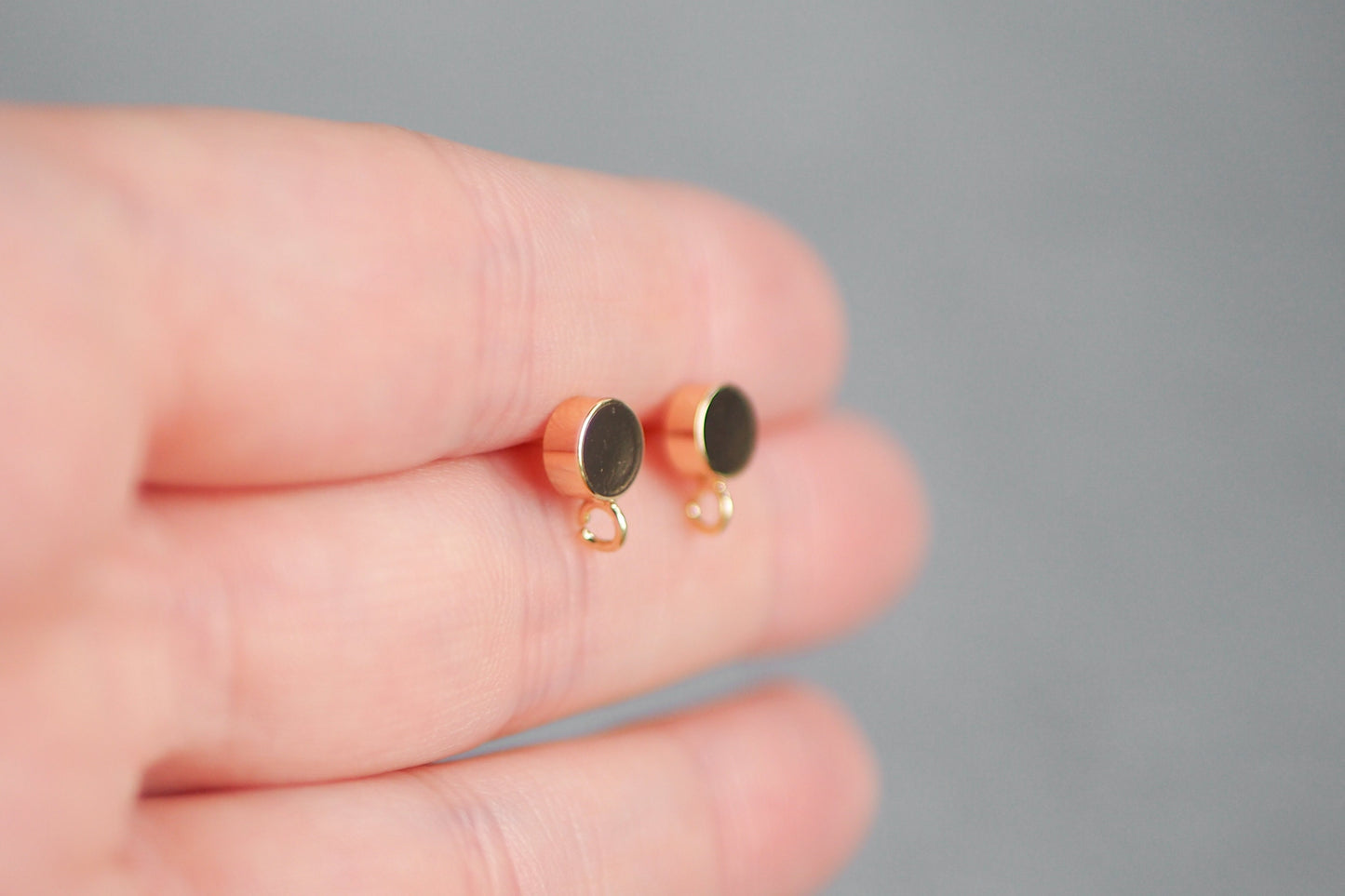 5 Paar Ohrstecker aus Messing, 18 Karat echt vergoldet, Gold Schmuck Ohrringe Schmuckzubehör