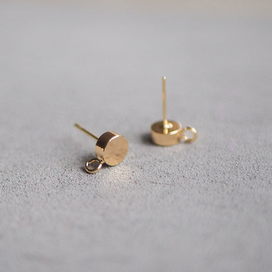 5 Paar Ohrstecker aus Messing, 18 Karat echt vergoldet, Gold Schmuck Ohrringe Schmuckzubehör