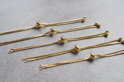 5 Armband Rohlinge aus Messing, 18 Karat echt vergoldet, echt platiniert oder echt rosévergoldet, Schiebearmbänder Schmuckzubehör Gold
