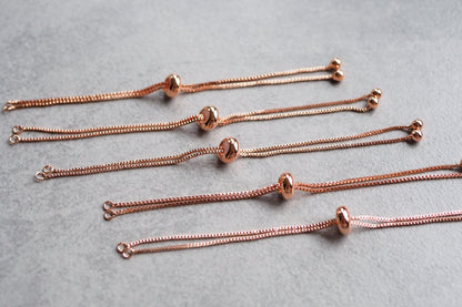 5 Armband Rohlinge aus Messing, 18 Karat echt vergoldet, echt platiniert oder echt rosévergoldet, Schiebearmbänder Schmuckzubehör Gold
