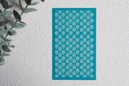 Silk Screen für Polymerton (FIMO) mit/ohne passendem Ausstecher, Siebdruck Schablone, 15 x 9cm, Werkzeug Schmuckherstellung mit Polymer Ton