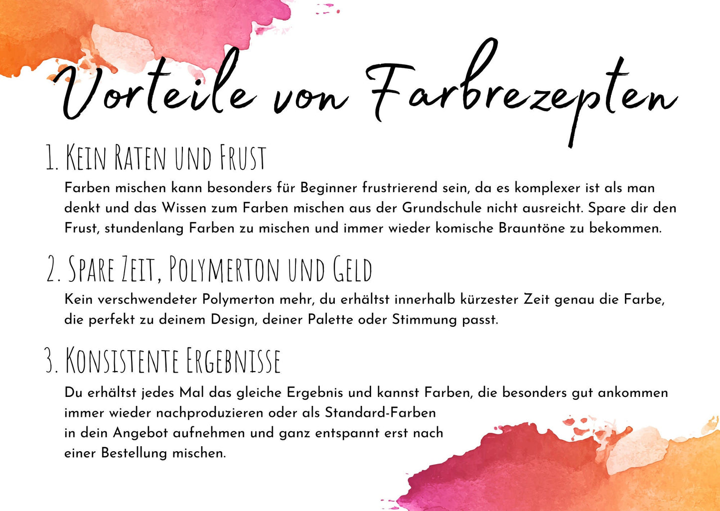 18 Farbrezepte für FIMO® Soft passend zu farbigen Biegeringen aus meinem Shop, Rezept Farben Polymerton